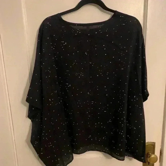 Eileen Fisher Ink Cotton Voile Splatter Polka Dot Box-top, Womens size L/XL - Picture 7 of 8